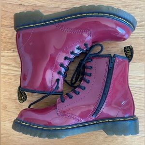 Dr. Martens 1460 Youth Lace Up Maroon Patent Boot
